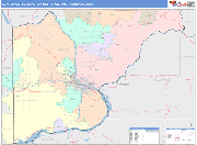 Kennewick-Richland Metro Area Wall Map Color Cast Style
